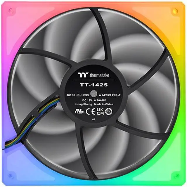 Alt view image 2 of 8 - Thermaltake TOUGHFAN 14 RGB Radiator Fan 3 Pack, 16.8 million RGB lighting, Max Air Flow 107 CFM, CL-F136-PL14SW-A