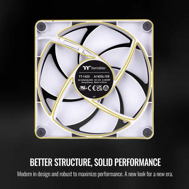 Alt view image 6 of 6 - Thermaltake CT140 PC Cooling Fan White (2-Fan Pack), Daisy-Chain design, Fan speeds up to 1500 RPM, 140 mm Hydraulic bearing fan, Anti-vibration mounting, CL-F152-PL14WT-A