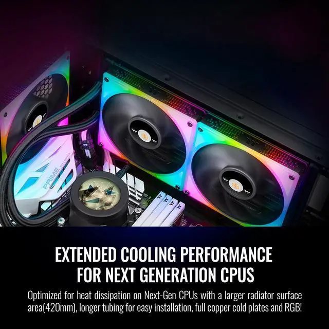Alt view image 6 of 6 - Thermaltake TOUGHLIQUID Ultra 280 RGB CPU Liquid Cooler, AMD(AM5/AM4) Intel(LGA 1700/1200), 2.1 Inch Rotational LCD Display 2000RPM Radiator Fan, TT RGB Plus 2.0. Software, CL-W371-PL14SW-A