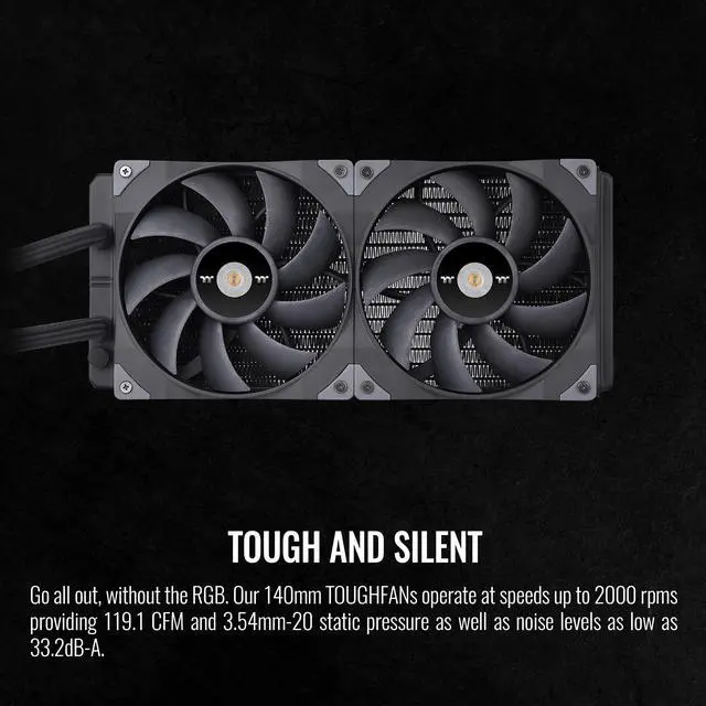 Alt view image 5 of 7 - Thermaltake TOUGHLIQUID Ultra 280 CPU Liquid Cooler, AMD(AM5/AM4) Intel(LGA 1700/1200), 2.1 Inch Rotational LCD Display 2000RPM Radiator Fan, TT RGB Plus 2.0. Software, CL-W374-PL14BL-A