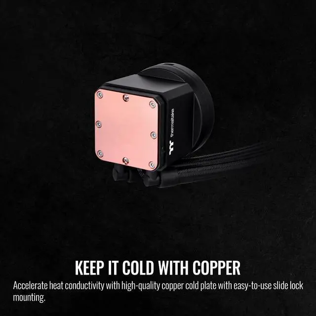 Alt view image 6 of 7 - Thermaltake TOUGHLIQUID Ultra 280 CPU Liquid Cooler, AMD(AM5/AM4) Intel(LGA 1700/1200), 2.1 Inch Rotational LCD Display 2000RPM Radiator Fan, TT RGB Plus 2.0. Software, CL-W374-PL14BL-A
