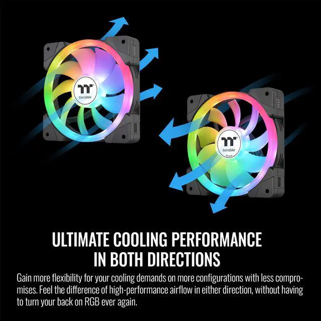 Alt view image 5 of 7 - Thermaltake SWAFAN EX 12 ARGB PC Cooling Fan, 3-Fan pcak, 500 ~ 2000 RPM, Magnetic Connection, Reversable Blades, sync with MB RGB software, CL-F167-PL12SW-A