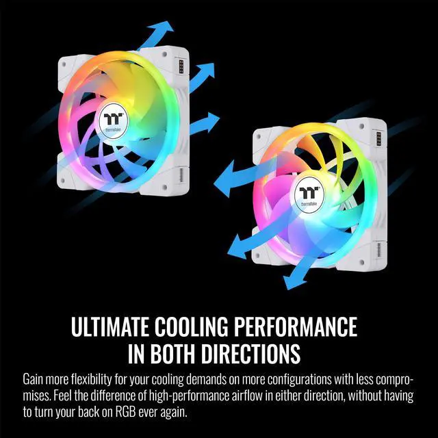 Alt view image 5 of 7 - Thermaltake SWAFAN EX 12 ARGB PC Cooling Fan White, 3-Fan pcak, 500 ~ 2000 RPM, Magnetic Connection, Reversable Blades, sync with MB RGB software, CL-F169-PL12SW-A