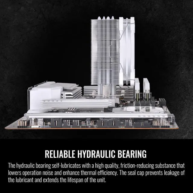 Alt view image 6 of 6 - Thermaltake UX200 SE White 5V Motherboard ARGB Sync 16.8 Million Colors 15 Addressable LED Intel/AM5/AMD (LGA 1700) Universal Socket Hydraulic Bearing 170W CPU Cooler CL-P116-AL12SW-A