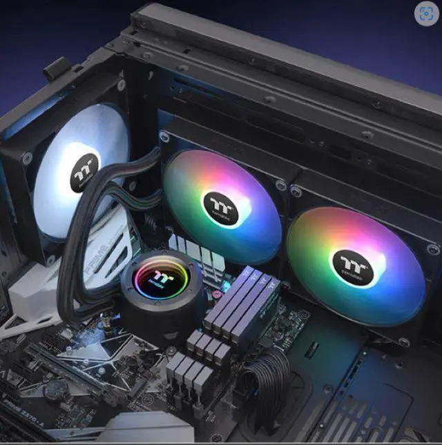 Alt view image 7 of 12 - Thermaltake TH280 ARGB Sync V2 CPU Liquid Cooler/AlO Liquid Cooling /Fan 140mm*2/PWM 500~2000 RPM/Mirror Waterblock/MB ARGB Sync Control, CL-W375-PL14SW-A
