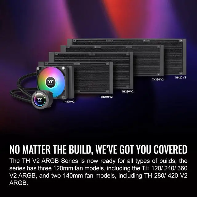Alt view image 3 of 6 - Thermaltake TH360 ARGB Sync V2 CPU Liquid Cooler/AlO Liquid Cooling /Fan 120mm*3/PWM 500~2000 RPM/Mirror Waterblock/MB ARGB Sync Control, CL-W362-PL12SW-A