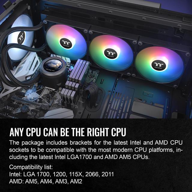 Alt view image 6 of 6 - Thermaltake TH420 V2 Ultra ARGB CL-W386-PL14SW-A Liquid / Water Cooling