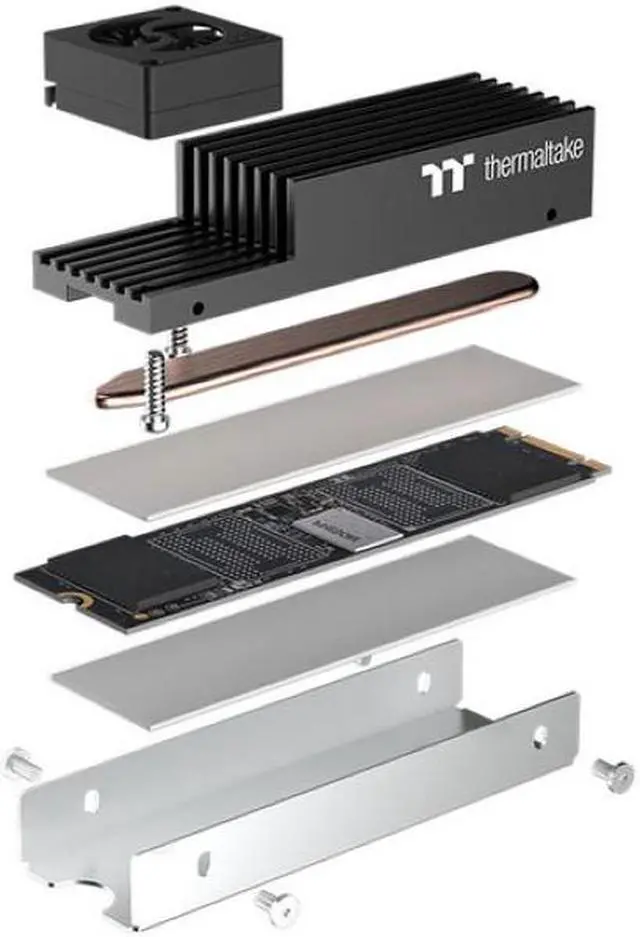 Alt view image 3 of 4 - Thermaltake MS-1 M.2 2280 SSD Cooler, Heatsink with 8000 RPM Micro Blower Fan, CL-O043-AL02BL-A