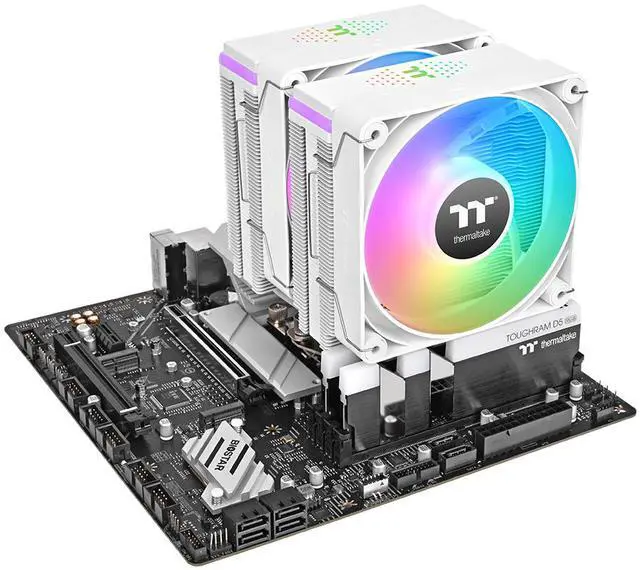 Alt view image 9 of 11 - Thermaltake ASTRIA 600 ARGB CPU Cooler; 6 Copper Heat Pipes; 2x120mm PWM Fans; 500~1800RPM; Dual Tower; Intel/AMD; 265W TDP; White; CL-P139-CA12SW-A