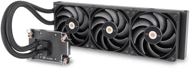 Main image of Thermaltake AW360 Liquid Cooler; Intel LGA 4677 - AMD sTR5/SP6; 360mm Radiator; 3x120mm 500~2000rpm PWM Toughfan Pro; Nickel-Plated Copper Block; Black; CL-W450-PL12BL-A