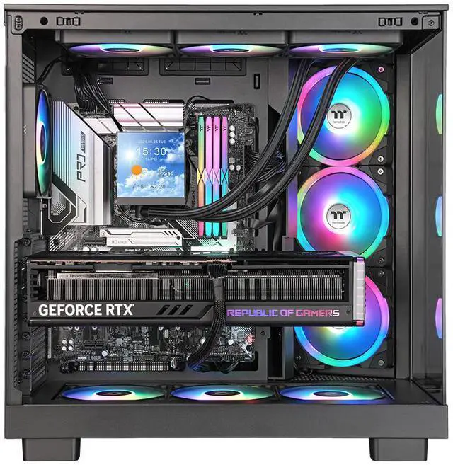 Alt view image 3 of 7 - Thermaltake MAGFloe 360 Ultra CPU Liquid Cooler/ Intel&AMD Compatible/ 3x120mm 500~2000rpm SWAFAN EX/ 360mm Radiator/ MAGForce 2.0/ 3.95" Square LCD/ Swappable Fan Blades/ Black/ CL-W432-PL12SW-A