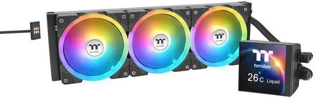 Main image of Thermaltake MAGFloe 360 Ultra CPU Liquid Cooler/ Intel&AMD Compatible/ 3x120mm 500~2000rpm SWAFAN EX/ 360mm Radiator/ MAGForce 2.0/ 3.95" Square LCD/ Swappable Fan Blades/ Black/ CL-W432-PL12SW-A