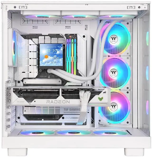 Alt view image 3 of 7 - Thermaltake MAGFloe 360 Ultra CPU Liquid Cooler/ Intel&AMD Compatible/ 3x120mm 500~2000rpm SWAFAN EX/ 360mm Radiator/ MAGForce 2.0/ 3.95" Square LCD/ Swappable Fan Blades/ Snow/ CL-W433-PL12SW-A