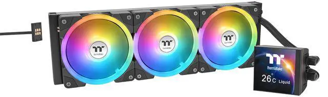 Main image of Thermaltake MAGFloe 420 Ultra CPU Liquid Cooler/ Intel&AMD Compatible/ 3x140mm 500~2000rpm SWAFAN EX/ 420mm Radiator/ MAGForce 2.0/ 3.95" Square LCD/ Swappable Fan Blades/ Black/ CL-W451-PL14SW-A
