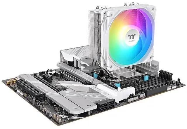 Alt view image 5 of 6 - Thermaltake UX400 ARGB White Cooler; 4xØ6mm Copper Heatpipes; 120mm PWM Fan; 700~1800 RPM; Intel/AMD Compatible; Single Tower; 240W TDP; White; CL-P143-AL12SW-A