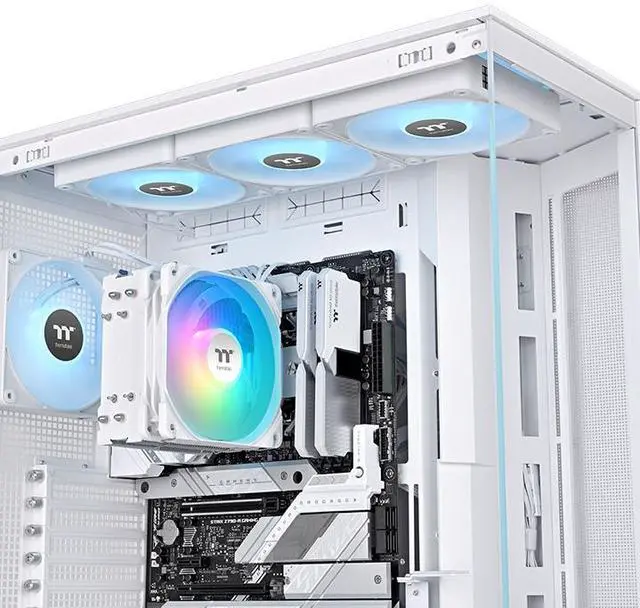 Alt view image 6 of 6 - Thermaltake UX400 ARGB White Cooler; 4xØ6mm Copper Heatpipes; 120mm PWM Fan; 700~1800 RPM; Intel/AMD Compatible; Single Tower; 240W TDP; White; CL-P143-AL12SW-A