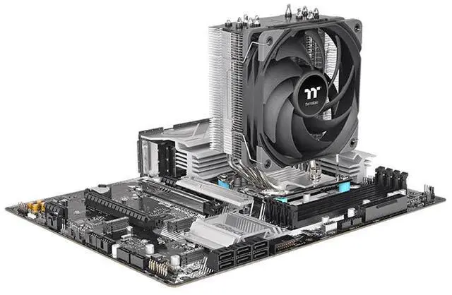 Alt view image 5 of 6 - Thermaltake UX500 CPU Cooler; 5xØ6mm Copper Heatpipes; 120mm PWM Fan; 700~1800 RPM; Intel/AMD Compatible; Single Tower; 260W TDP; Black; CL-P150-AL12BL-A