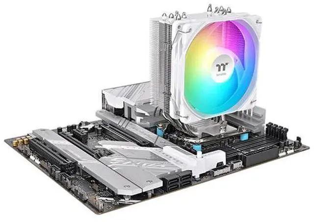 Alt view image 5 of 6 - Thermaltake UX500 ARGB White CPU Cooler; 5xØ6mm Copper Heatpipes; 120mm PWM Fan; 700~1800 RPM; Intel/AMD Compatible; Single Tower; 260W TDP; White; CL-P145-AL12SW-A