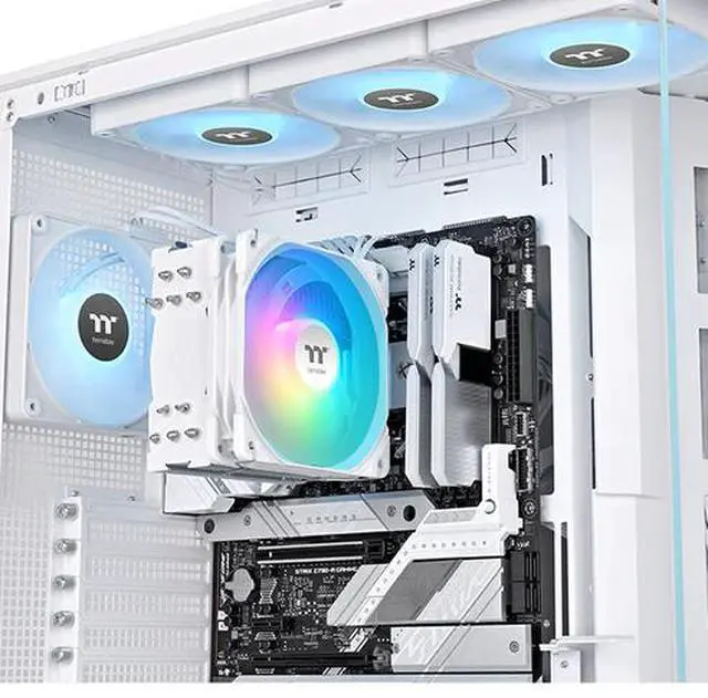Alt view image 6 of 6 - Thermaltake UX500 ARGB White CPU Cooler; 5xØ6mm Copper Heatpipes; 120mm PWM Fan; 700~1800 RPM; Intel/AMD Compatible; Single Tower; 260W TDP; White; CL-P145-AL12SW-A