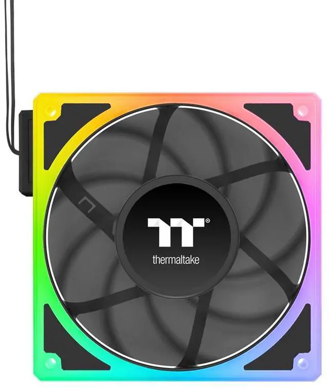 Alt view image 7 of 9 - Thermaltake Toughfan EX 120 ARGB Sync; 120mm; PWM 500~2000 RPM; MagForce 2.0; 2.86mm-H2O Static Pressure; Airflow 59.34 CFM; Hydraulic Bearing; 5V 3-Pin Motherboard Sync; 3-Pack; Black; CL-F210-PL12SW-A