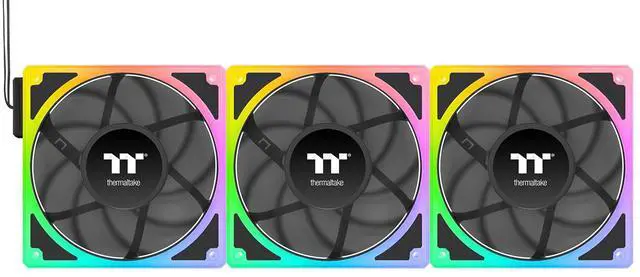 Main image of Thermaltake Toughfan EX 120 ARGB Sync; 120mm; PWM 500~2000 RPM; MagForce 2.0; 2.86mm-H2O Static Pressure; Airflow 59.34 CFM; Hydraulic Bearing; 5V 3-Pin Motherboard Sync; 3-Pack; Black; CL-F210-PL12SW-A