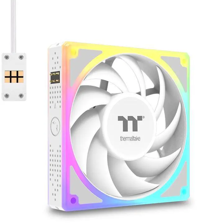 Alt view image 2 of 9 - Thermaltake Toughfan EX 120 ARGB Sync; 120mm; PWM 500~2000 RPM; MagForce 2.0; 2.86mm-H2O Static Pressure; Airflow 59.34 CFM; Hydraulic Bearing; 5V 3-Pin Motherboard Sync; 3-Pack; White; CL-F211-PL12SW-A