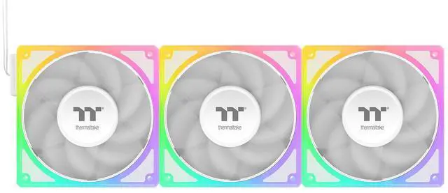 Main image of Thermaltake Toughfan EX 120 ARGB Sync; 120mm; PWM 500~2000 RPM; MagForce 2.0; 2.86mm-H2O Static Pressure; Airflow 59.34 CFM; Hydraulic Bearing; 5V 3-Pin Motherboard Sync; 3-Pack; White; CL-F211-PL12SW-A