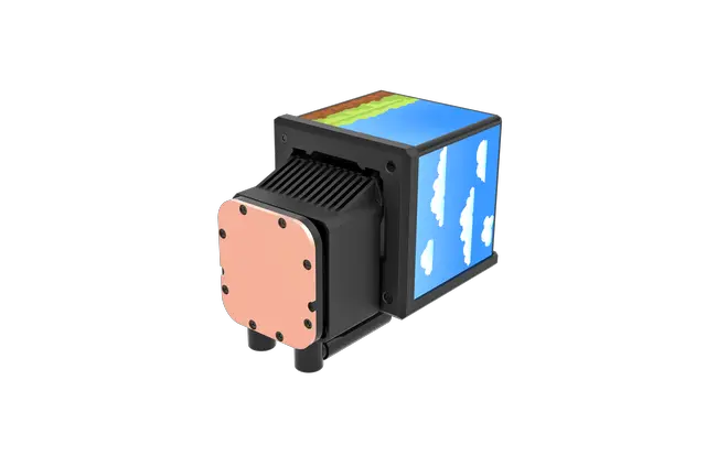 Alt view image 7 of 7 - Thermaltake MINECUBE 360 Ultra CPU Liquid Cooler; Intel/AMD Compatible; 3x120mm 500~2000rpm SWAFAN EX ARGB; 360mm Radiator; MAGForce 2.0. 4x 3.95" TFT LCD Screens; Swappable Fan Blades; TT LCD Screen Control; Black; CL-W481-PL12SW-A