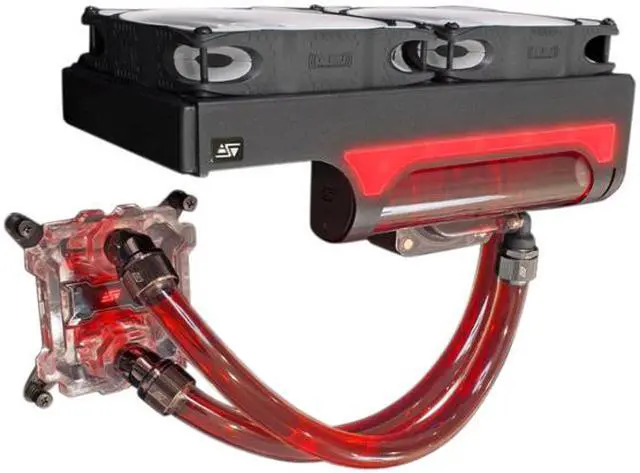 Alt view image 8 of 10 - Swiftech H220 X2 Prestige 2x120 mm Drive X2 Prestige AIO CPU Cooler