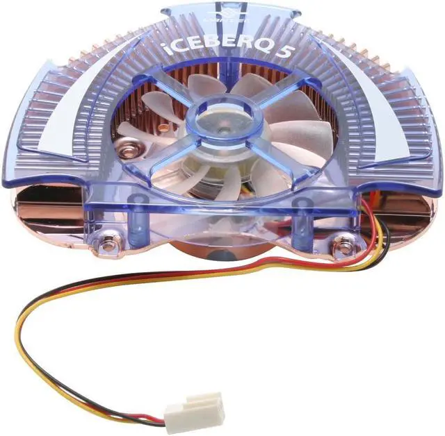 Alt view image 3 of 6 - Vantec Iceberq 5 Copper VGA Cooling Kit with Blue LED Fan - Model CCB-A5C