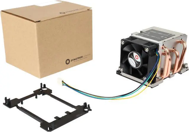 Alt view image 7 of 7 - Dynatron B5 Intel Socket FCLGA3647 Narrow ILM 60x60x25mm PWM Fan, Aluminum Heatsink with Heatpipe embedded for 2U Server up to CPU power 205 Watts CPU Cooler