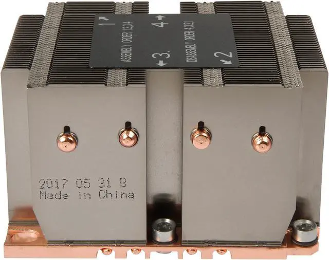 Alt view image 5 of 8 - Dynatron B8 Intel Skylake Socket FCLGA 3647 Narrow ILM, Aluminum Fins, Copper Base heatsink with heatpipe embedded for 2U Server up to CPU power 205 Watts