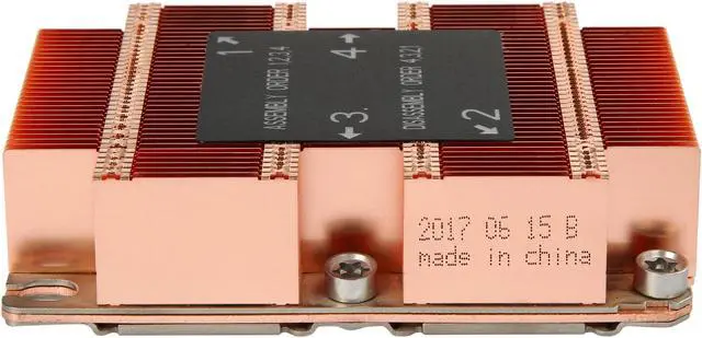 Alt view image 5 of 7 - Dynatron B4 Intel Skylake Socket FCLGA3647 Narrow ILM copper stacked fin with Vapor Chamber base heatsink for 1U Server up to CPU power 205 Watts