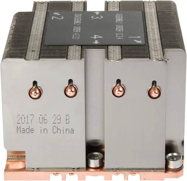 Alt view image 3 of 7 - Dynatron B12 Intel Xeon Platinum / Gold Family Processor, (Products formerly Skylake ), Socket FCLGA3647, Square ILM, Aluminum Heatsink, Copper Base with Heatpipes Embedded for 2U Server up to CPU power 205 Watts