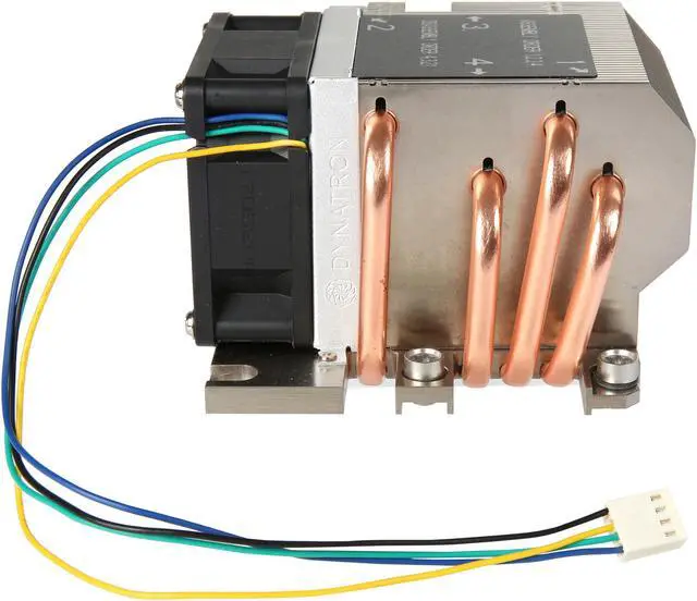 Alt view image 3 of 7 - Dynatron B13 Intel Xeon Platinum / Gold Family Processor, (Products formerly Skylake ), Socket FCLGA3647, Square ILM, Aluminum Heatsink with Heatpipe Embedded, 6025 Axial PWM Fan for Heat Exhausting for 2U Server up to CPU power 205 Watts