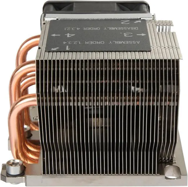 Alt view image 4 of 7 - Dynatron B13 Intel Xeon Platinum / Gold Family Processor, (Products formerly Skylake ), Socket FCLGA3647, Square ILM, Aluminum Heatsink with Heatpipe Embedded, 6025 Axial PWM Fan for Heat Exhausting for 2U Server up to CPU power 205 Watts