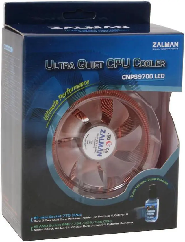 Alt view image 6 of 6 - ZALMAN CNPS9700 LED 110mm 2 Ball CPU Cooler
