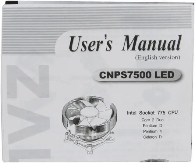 Alt view image 8 of 9 - ZALMAN CNPS 7500 Cu LED 110mm 2 Ball CPU Cooler