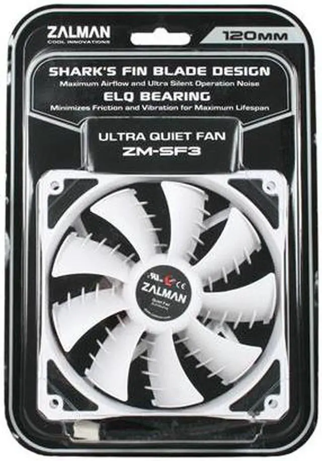 Alt view image 6 of 6 - ZALMAN SF3 120mm Shark's Fin Blade ELQ (EverLasting Quiet) Bearing Case Fan