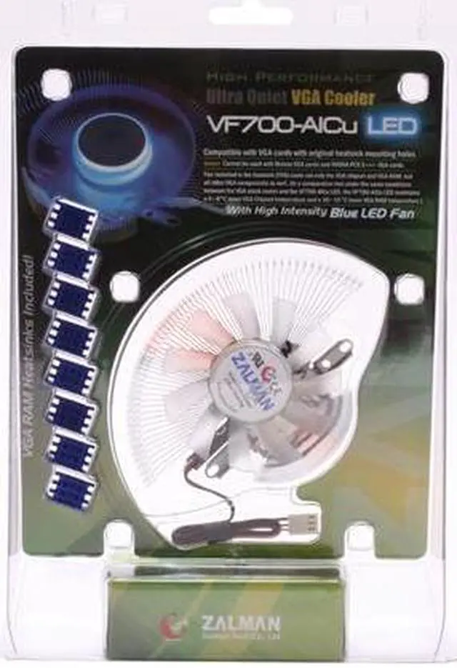 Main image of ZALMAN VF700LED - ALCU 2 Ball Blue LED VGA Cooling Fan with Heatsink
