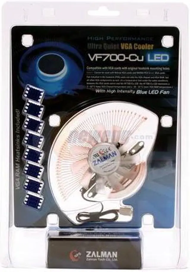 Main image of ZALMAN VF700LED - CU 2 Ball LED VGA Cooling Fan with Heatsink