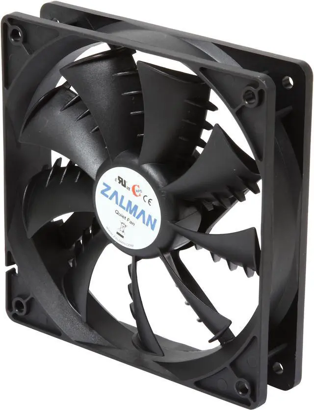 Main image of Zalman Ultra Quiet Fan Series F3 (SF) Plus (SF) 120mm case fan w/ Shark-fin blade, Long Life (EBR) bearing, minimal noise and vibration, comes with silicon mounting pins.