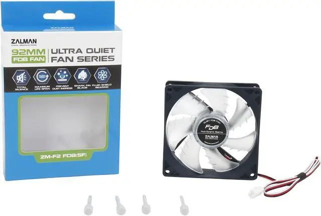 Alt view image 5 of 5 - Zalman Ultra Quiet Fan Series F1 FDB (SF) 92mm case fan w/ Shark-fin blade, Fluid Dynamic Bearing (FDB) Technology for up to 150,000 hour operation, minimal noise and vibration, comes with silicon mou