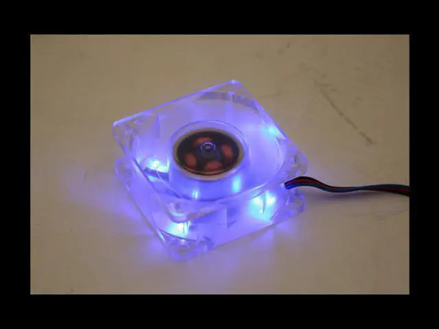 Alt view image 5 of 6 - EVERCOOL FAN-LD6025B-EC2 60mm Blue LED Crystal Blue LED Light Case Fan