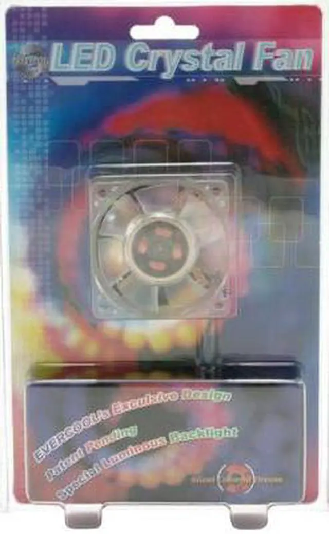 Alt view image 6 of 6 - EVERCOOL FAN-LD6025B-EC2 60mm Blue LED Crystal Blue LED Light Case Fan