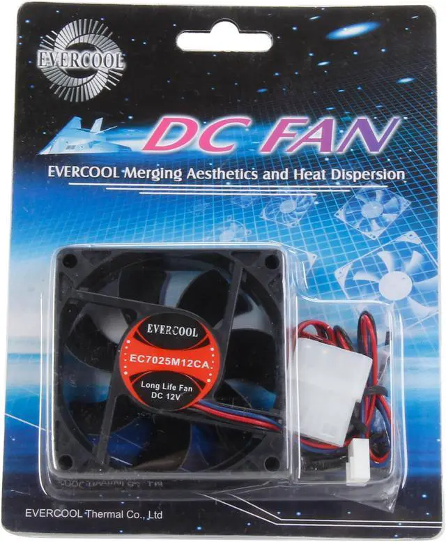 Alt view image 6 of 6 - EVERCOOL FAN-EC7025M12CA 70mm Case Cooling Fan