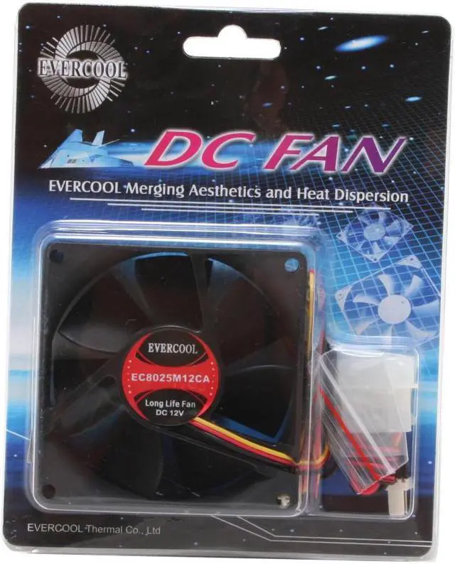 Alt view image 4 of 4 - EVERCOOL FAN-EC8025M12CA 80mm Case Cooling Fan