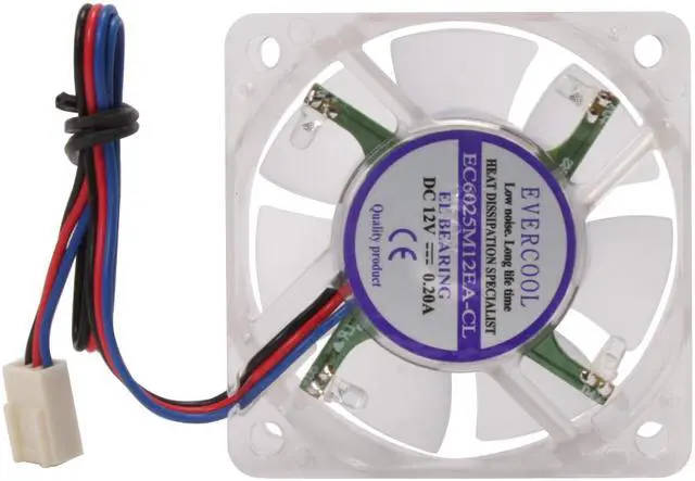 Alt view image 4 of 6 - EVERCOOL FAN-LD6025B-EC2 60mm Blue LED Case Cooling Fan