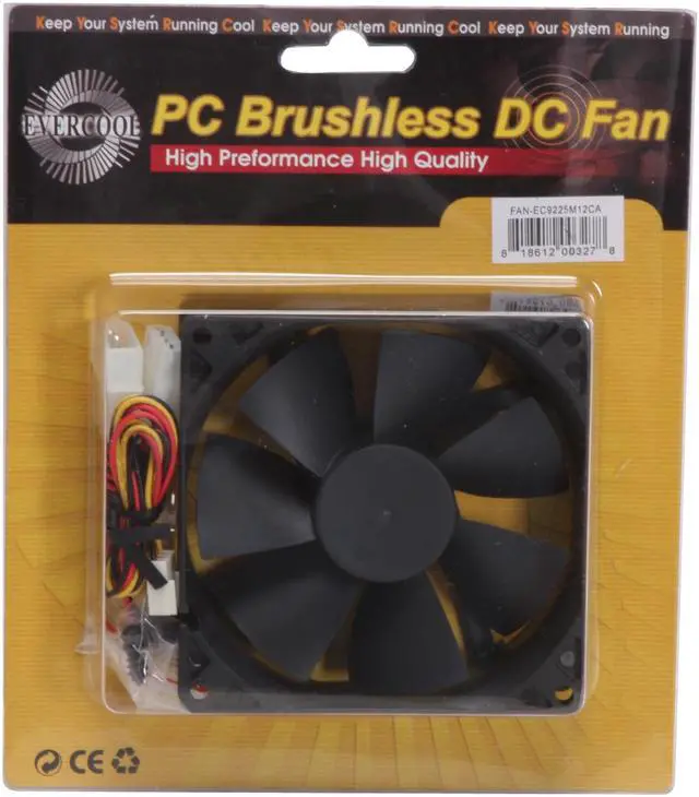 Alt view image 7 of 7 - EVERCOOL FAN-EC9225M12CA 92mm Case cooler