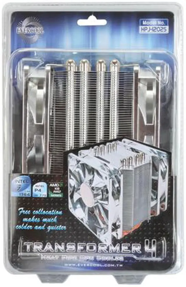 Main image of EVERCOOL HPJ-12025 120mm Ever Lubricate Bearing (Long Life bearing) Transformer 4 Heat Pipe CPU Cooler